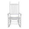 vidaXL Mecedora de madera con asiento curvado madera blanca
