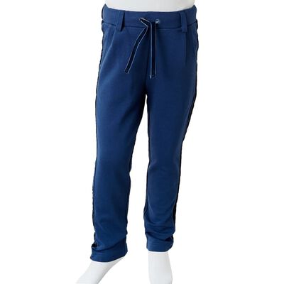 Pantalones infantiles con ribetes negros azul marino 92