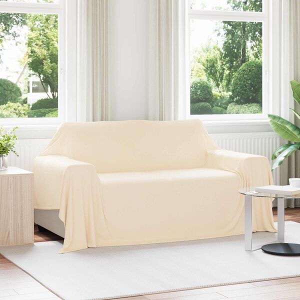 vidaXL Manta Crema 280 x 210 cm Lana