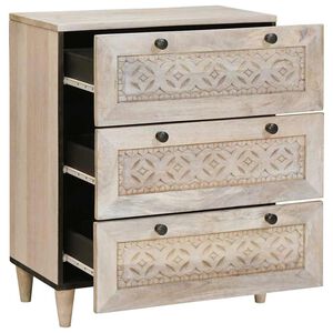 vidaXL Vitrina Blanco 60 x 33 x 75 cm madera maciza de mango