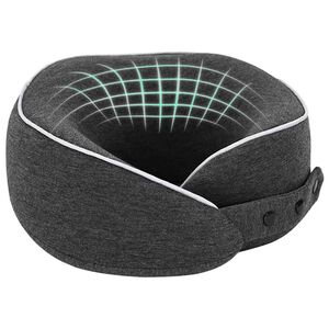 vidaXL Almohada de viaje para el cuello Gris oscuro