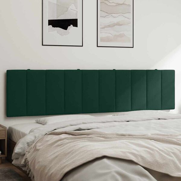 vidaXL Cabecero de cama acolchado Hanko terciopelo verde oscuro 200 cm