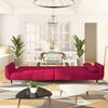 vidaXL Sof&aacute; cama de 2 plazas con dos almohadas terciopelo color vino