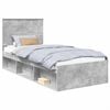 vidaXL Estructura de cama con cabecera Gris concreto 75 x 190 cm