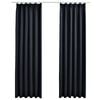 vidaXL Cortinas opacas con ganchos 2 piezas gris antracita 140x245 cm
