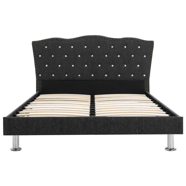 vidaXL Cama con colch&oacute;n tela gris oscuro 140x200 cm