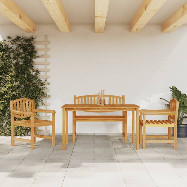 vidaXL Juego de comedor para jard&iacute;n 4 piezas madera maciza de teca