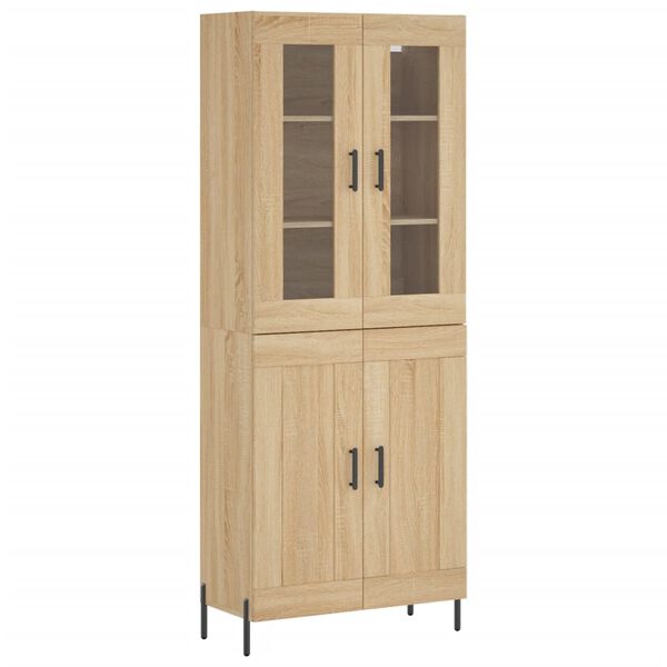 vidaXL Aparador alto madera contrachapada color roble 69,5x34x180 cm