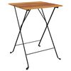 vidaXL Mesa de cafeter&iacute;a plegable teca maciza y acero 55x54x71 cm
