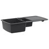 vidaXL Fregadero de Cocina Doble Granito 96 x 50 x 31 cm Grafito