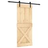 vidaXL Puerta Corredera Natural y negro 85 x 210 cm