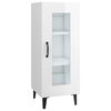 vidaXL Aparador de madera contrachapada blanco brillante 34,5x34x90 cm