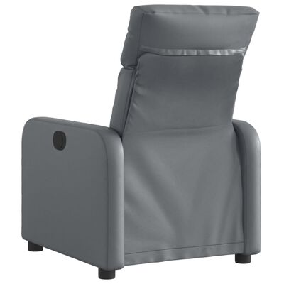 vidaXL Sillón reclinable eléctrico de cuero sintético gris