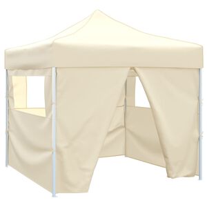 vidaXL Cenador plegable con 4 paredes colore crema 3x3 m