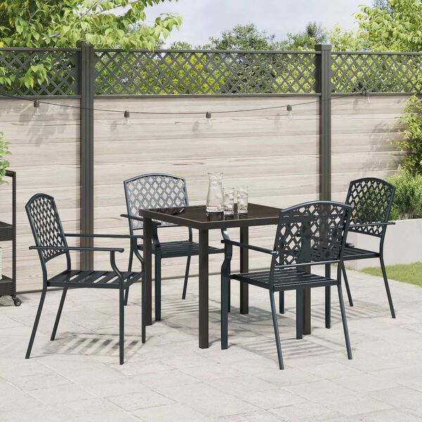 vidaXL Conjunto de Comedor de Jard&iacute;n 5 pcs Antracita
