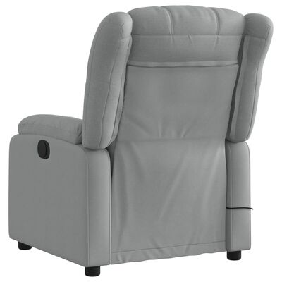 vidaXL Sillón reclinable de masaje de tela gris claro