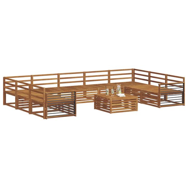 vidaXL Juegos de sof&aacute;s 10 pcs Natural Madera de Acacia S&oacute;lida