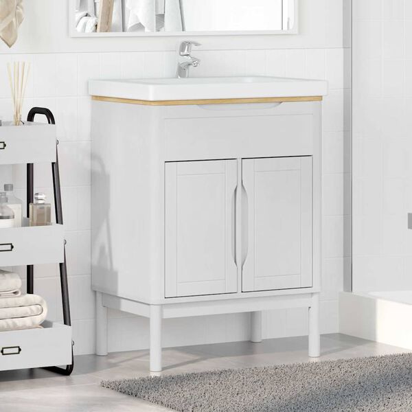 vidaXL Mueble de lavabo para ba&ntilde;o con estante FLORO 60 x 40 x 80 cm