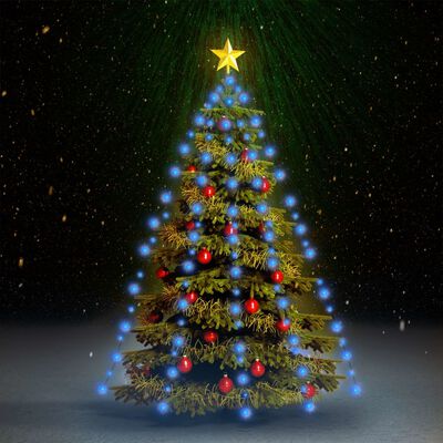 vidaXL Red de luces de árbol de Navidad 150 LEDs azul 150 cm