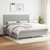vidaXL Cama box spring con colch&oacute;n tela gris claro 200x200 cm
