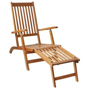 vidaXL Tumbona de jard&iacute;n con reposapi&eacute;s de madera maciza de acacia