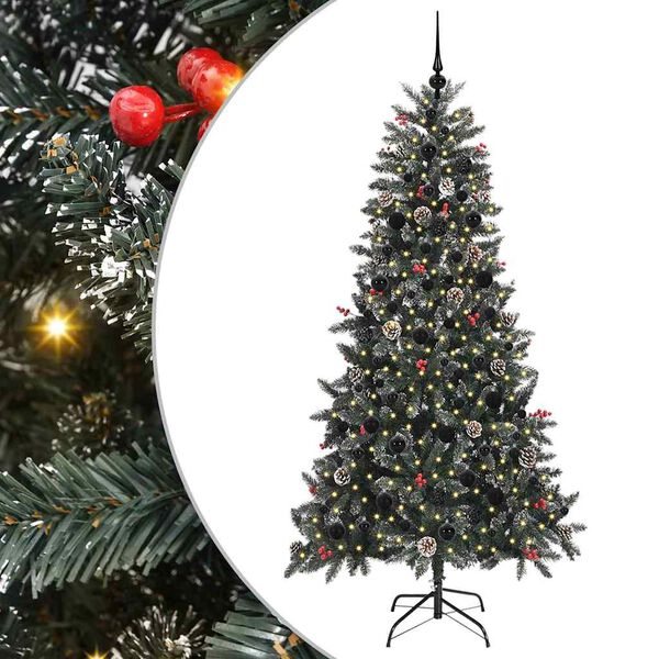 vidaXL &Aacute;rbol de Navidad artificial Verde 210 cm PVC, Pl&aacute;stico y Acero