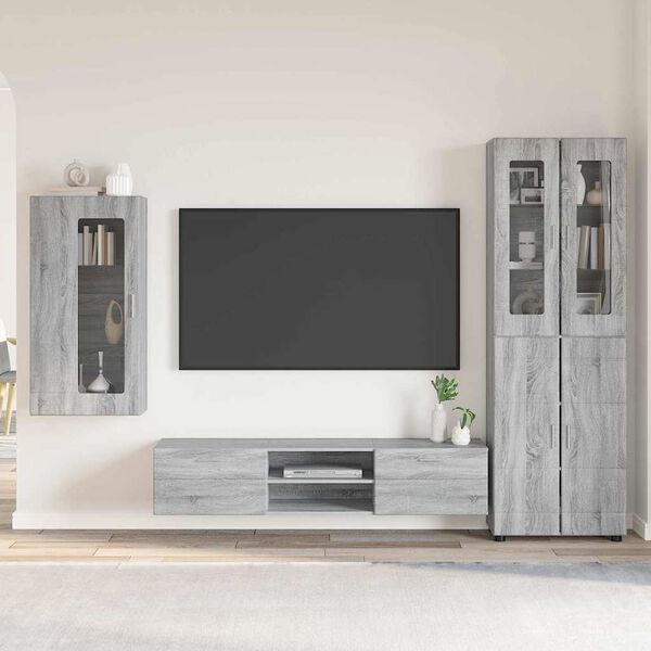 vidaXL Conjunto de mueble de TV con caj&oacute;n FLORIN Gris Sonoma