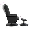 vidaXL Sill&oacute;n reclinable masaje con reposapi&eacute;s cuero sint&eacute;tico negro