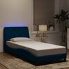 vidaXL Estructura de cama con LED sin colch&oacute;n terciopelo azul 90x190 cm