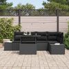 vidaXL Conjunto de sofá de jardín 6 pcs Negro Poliratán