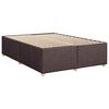 vidaXL Cama box spring con colch&oacute;n tela marr&oacute;n oscuro 140x190 cm