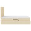 vidaXL Cama con almacenamiento y LED Crema 140 x 190 cm Poli&eacute;ster