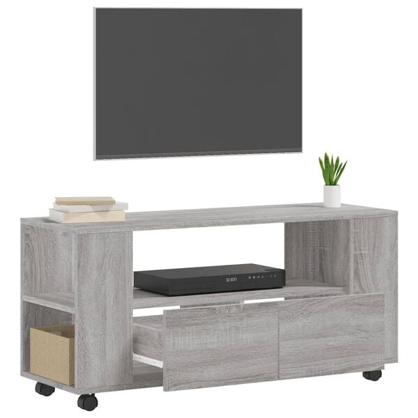 vidaXL Mueble de TV madera de ingeniería gris Sonoma 102x34,5x43 cm
