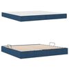 vidaXL Cama con almacenamiento y colch&oacute;n Azul 200 x 200 cm Poli&eacute;ster