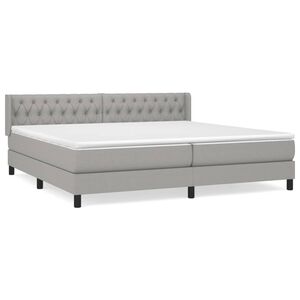 vidaXL Cama box spring con colch&oacute;n tela gris claro 200x200 cm