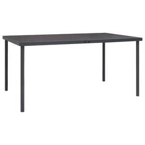vidaXL Mesa de comedor de jard&iacute;n acero gris antracita 150x90x74 cm