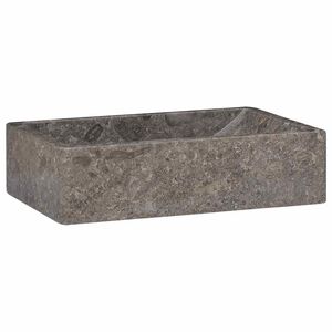 vidaXL Lavabo de m&aacute;rmol gris con brillo 45x30x12 cm
