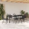 vidaXL Conjunto de Comedor de Jard&iacute;n 7 pcs Negro