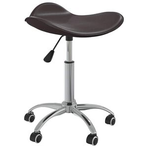 vidaXL Silla de oficina de cuero sint&eacute;tico marr&oacute;n