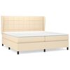 vidaXL Cama box spring con colch&oacute;n tela color crema 200x200 cm