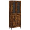 vidaXL Aparador alto madera contrachapada roble ahumado 69,5x34x180 cm