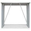 vidaXL Casetilla para leña acero galvanizado marrón 163x83x154 cm