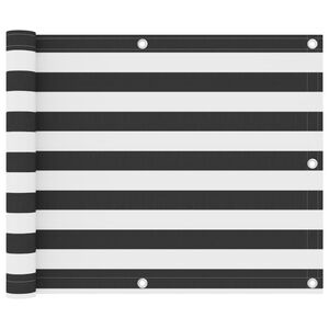 vidaXL Toldo para balc&oacute;n tela oxford gris antracita y blanco 75x600 cm