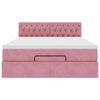 vidaXL Estructura cama otomana con colch&oacute;n terciopelo rosa 140x190 cm