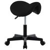 vidaXL Taburete de trabajo de cuero sint&eacute;tico negro