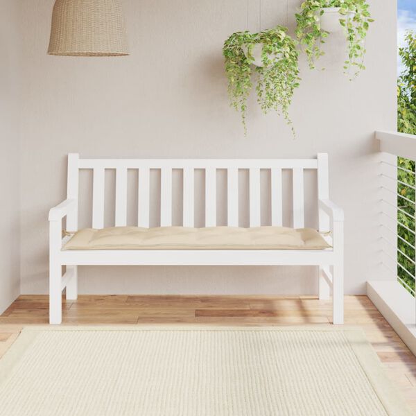 vidaXL Cojín de banco de jardín tela Oxford beige 150x50x7 cm