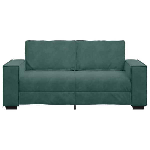 vidaXL Sof&aacute; de 2 plazas de terciopelo verde oscuro 180x78x84 cm