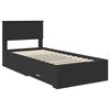 vidaXL Estructura de cama con cabecera Negro y Plata 75 x 190 cm