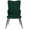 vidaXL Sill&oacute;n de relax con taburete terciopelo verde oscuro