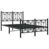 vidaXL Estructura cama sin colchón con estribo metal negro 120x190 cm